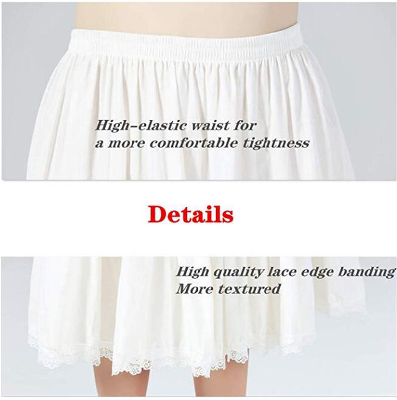 BEAUTELICATE Half Slip Skirt Extender with Lace Underskirt 100% Cotton S/M/L-P40