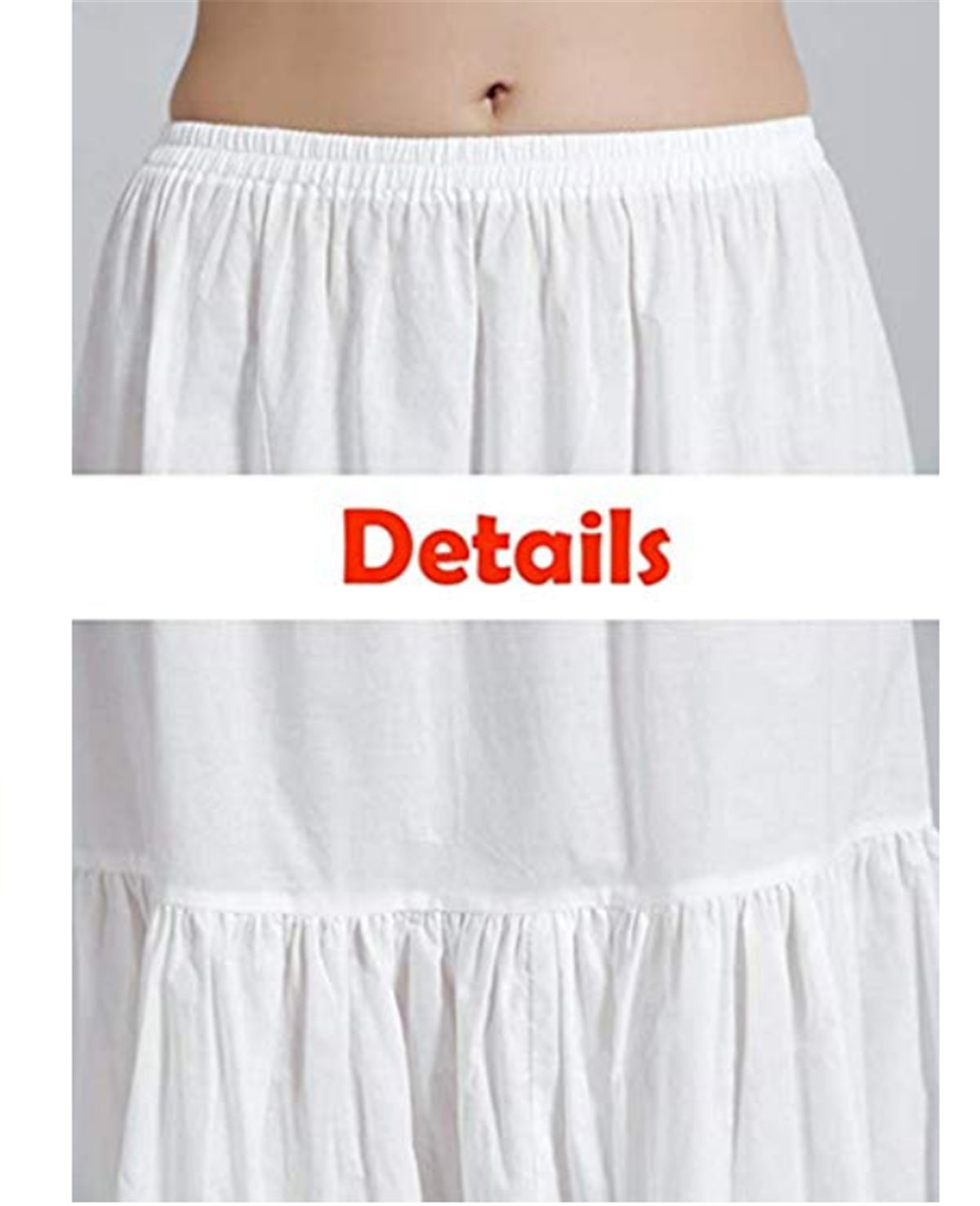 Half Slip Skirt Extender 100 Cotton Vintage Underskirt Tea Length White Black Ivory P24