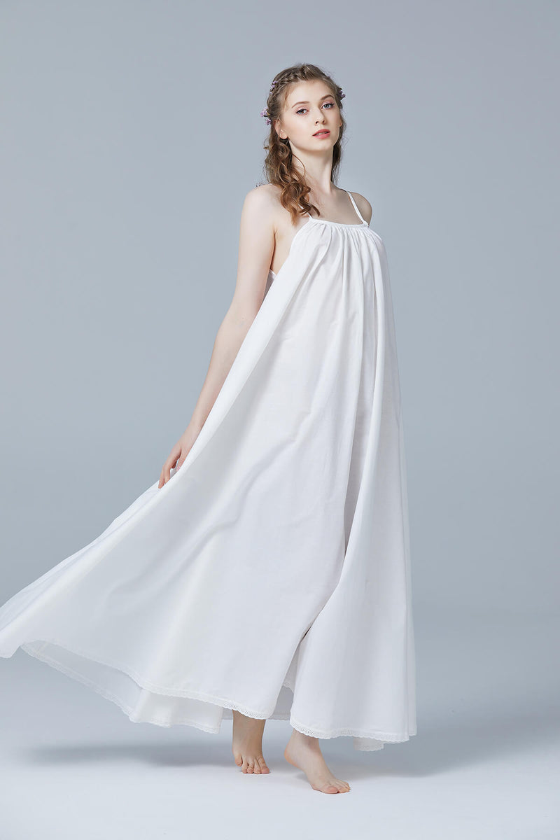 100%-Cotton-Victorian-Nightgown-for-Women-Grecian-Sleepwear-Honeymoon-Bridal-Lingerie-Ivory