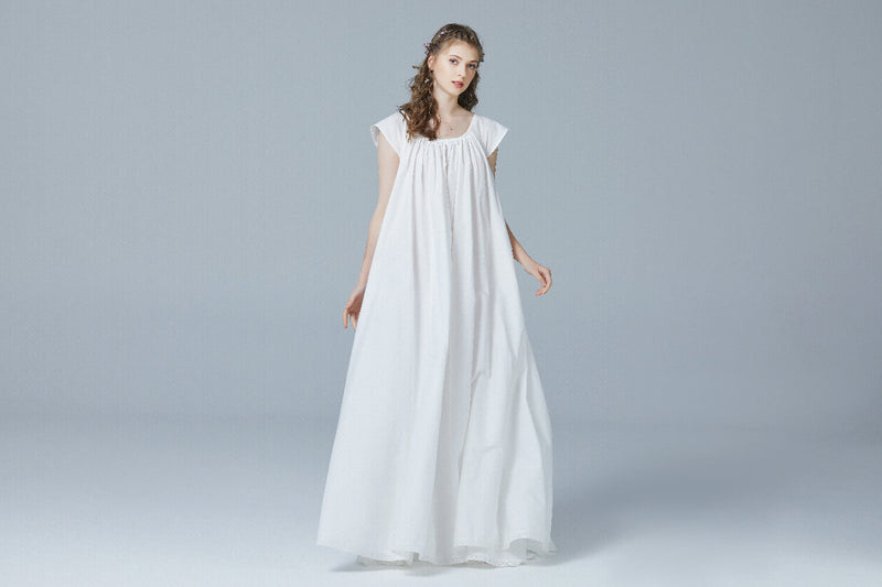 100%-Cotton-Victorian-Nightgown-for-Women-Sleepwear-Maternity-Long-Dress-Plus-Size-Ivory