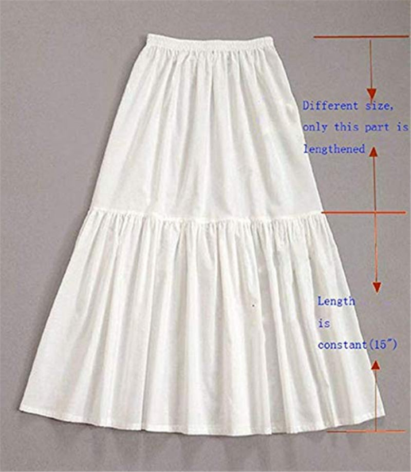 Half Slip Skirt Extender 100% Cotton Vintage Underskirt Tea Length White Black Ivory-P24