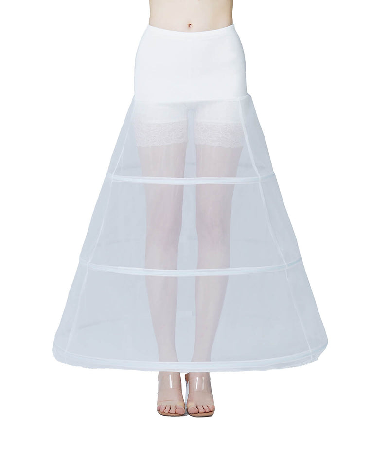 Wedding Bridal Petticoat A-Line 3 Hoops Underskirt Slip For Women