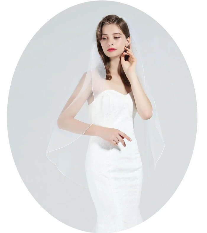 Wedding-Bridal-Veil-Pencil-Edge-Ivory-White-Fingertip-Cathedral-bridal-ivory-white-elbow-fingertip-knee-waltz-cathedral-chapel-length-1-tier-Long-short-3m