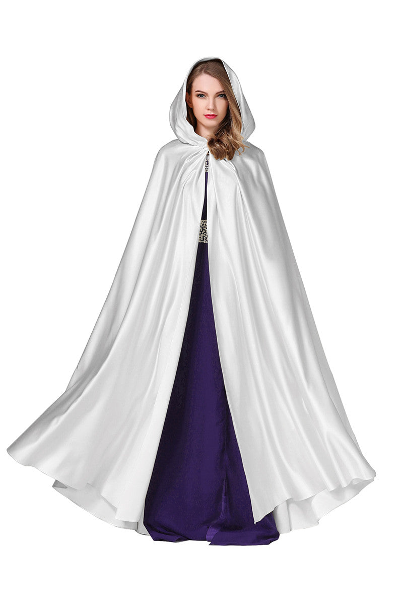 BEAUTELICATE Women's Wedding Hooded Cape Bridal Cloak Poncho Full Leng