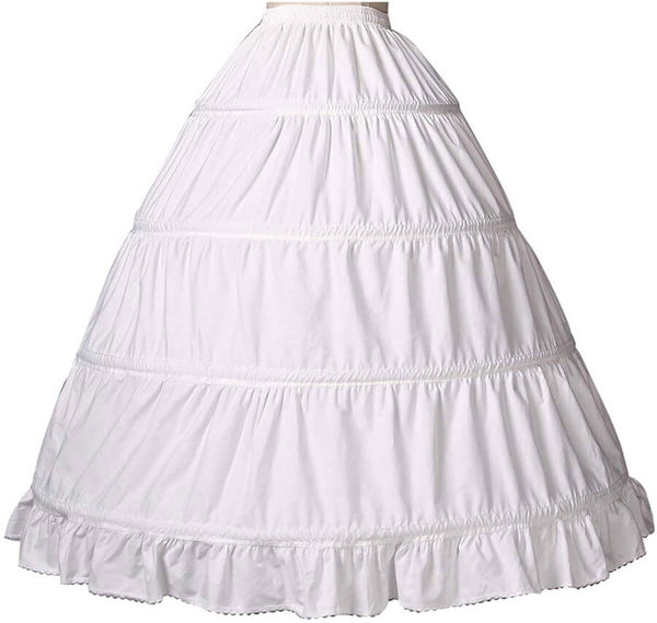 Women White Petticoat 6 Hoop Skirt for Ball Gown and Lehengas
