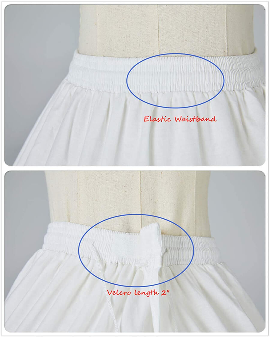 BEAUTELICATE Women 100 Cotton Hoop Petticoat Renaissance Crinoline Un