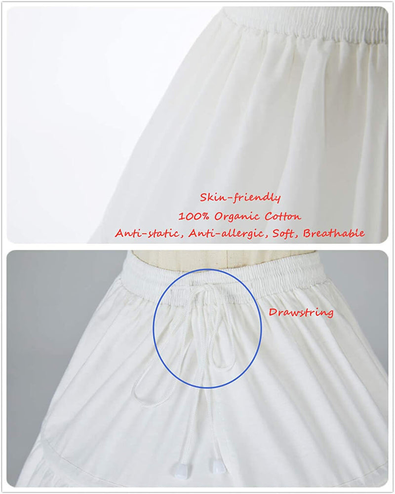 Women-100%-Cotton-Hoop-Petticoat-Renaissance-Crinoline-Underskirt-Skirt-for-Bridal-Dress-Plus-Size
