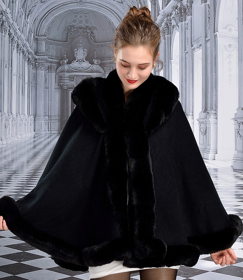 Faux fur black on sale cape