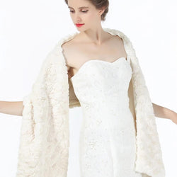 Faux fur Shawl Women Wrap Wedding Stole Bridal Cape Bridesmaids Shrug Winter Cover Up for Evening Dress S79 (5 Colors)-S79