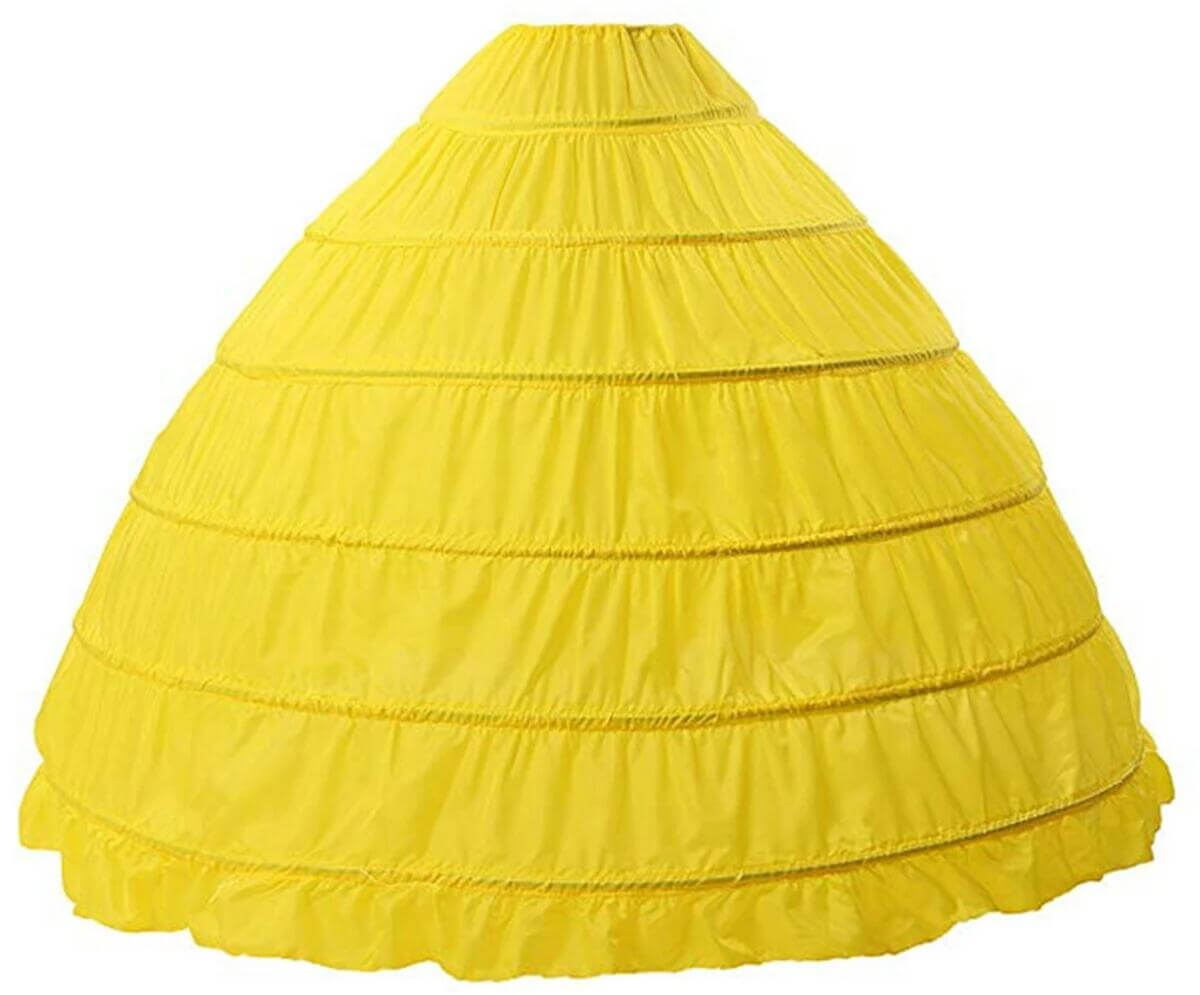 petticoat-Yellow-for-women-hoop-skirt-crinoline-slip-dresses-4-hoop-extra-puffy-long-petticoat-Yellow